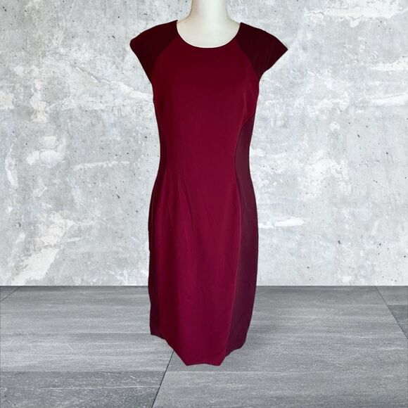 Jay Godfrey Burgundy Heim Sheath Dress Size 12 - Picture 1 of 5